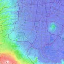 Colorful colonial buildings abound in mexico city's coyoacán district. Coyoacan Topographic Map Elevation Relief