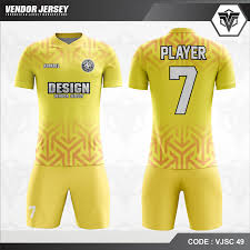 Lihat desain baju futsal yang pernah kami produksi,silahkan pemesanan bisa via online. Desain Baju Futsal Warna Kuning Berornamen Modern Vendor Jersey