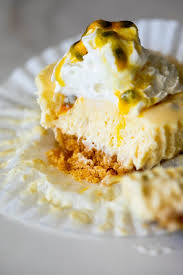 Mini Passion Fruit No Bake Cheesecakes Simply Delicious Recipe Fruit Cheesecake Recipe Baking Mini Cheesecake Recipes