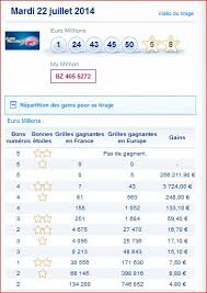 Résultat euromillions du vendredi 27 septembre 2019 : Resultat Euromillions My Million Mardi 22 Juillet Gain Rapport Gagner Au Loto Et A Euro Millions