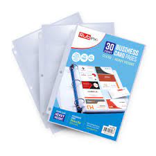 Get your own pack of 240 card sleeves with whatever design you want on the back in one of our be sure to specify what size cards you need the sleeves for (standard, japanese, or business card). Heavyweight Business Card Holder Business Card Sleeve Pages To Hold 10 20 3 5 X 2 Inch Business Cards Per Page Acid Free Archival Safe 3 Ring Binder Sheets Pack Of 30 Buy Online