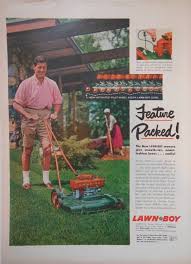 Lawn Boy Rotary Lawnmower Ad 1950s Original Retro Vintage Advert Advertising Retro Vintage Rotary Mower Mower