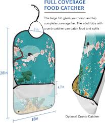 Amazon.com : Japanese Adult Bib for Eating with Crumb Catcher,Washable &  Waterproof Terry Cloth Adjustable Elderly Women Men Adult Bibs Funny  Clothing ...