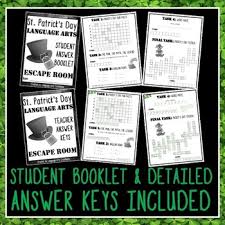 When you think of st. St Patrick S Day Escape Room By Language Arts Excellence Tpt