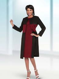Ben Marc Executive 11726 Dual Color Womens Career Dress Suit With Long Jacket Career Dress Marc Dress Fashion