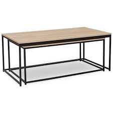 idmarket lot de 2 tables basses gigognes detroit 100 113 design industriel table basse gigogne table basse table de salon