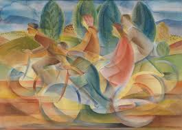 Cyclists Canberra Frank Hinder Ngv Australian Painting Australian Art Australian Painters