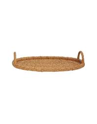 Wicker woven tray with handle, square rattan tray for home storage, coffee table tray, rattan serving basket. Oval Seagrass Rattan Tray Large The Art Of Home