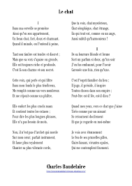 Le Chat Charles Baudelaire Charle Baudelaire Baudelaire Poesie