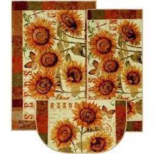 Mismatched bedding sets purchased from the outlet must be accepted as a set at the time of delivery. 3 Piece Country Sunflowers Sunflower Kitchen Area Rug Set Kitchen Area Rugs Rug Sets Area Rug Sets
