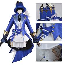 Genshin Impact Furina Cosplay Costume Hydro God Outfit Wig Shoes For  Womenmen 