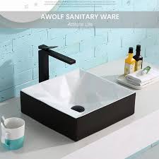 I dont suppose ive read anything like this before. Bathroom Sinks Ceramic Vessel Art Washing Basin Bowl Modern Black White Geometry Design With Drain Soft Hose For Lavatory Am946 Bathroom Sinks Aliexpress