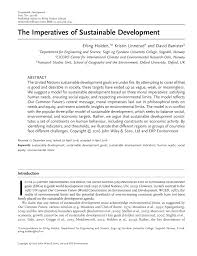 Pdf The Imperatives Of Sustainable Development
