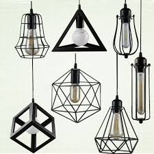 Led Geometric Figures Warehouse Style Pendants Aliexpress Vintage Pendant Lighting Pendant Light Fixtures Bulb Pendant Light
