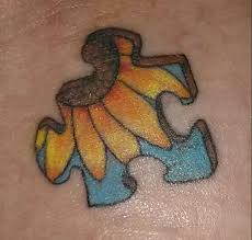 Autism Awareness Black And White Puzzle Piece Tattoo Puzzle Piece Sunflower On Foot Puzzle Tattoos Puzzle Piece Tattoo Autism Tattoos