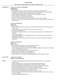 Massage Therapist Resume Samples Velvet Jobs