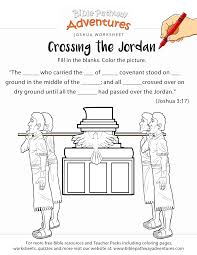 Crossing The Jordan Worksheet And Coloring Page Kids Sunday School Lessons Bible Worksheets Sunday School Kids