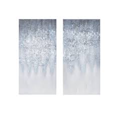 Maybe you would like to learn more about one of these? Set Of 2 15 X 30 Winter Glaze Heavy Textured Canvas With Glitter Embellishment Blue White Canvas Texture Paint Set Canvas Art Prints