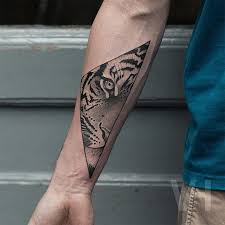 Check spelling or type a new query. Black Ink Dot Style Valentin Hirsch Painted Forearm Tattoo Of Tiger Face In Triangle Tattooimages Biz