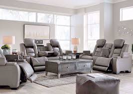 If traditional styles are more your taste, a classic crisp white living room loveseat with rolled arms are a great option. Man Den Power Reclining Sofa Set Gray Home Furniture Plus Bedding