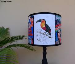 We repair your old lamps! Abat Jour Vintage Tropical Toucan 25 Cm Perroquets Palmiers Lampe De Table Pin Up Lampe Toucan Un Grand Marche