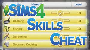 Dec 15, 2020 · basically, the way it works is by combining the core of the cheat in the first place, then the name of the particular skill, and the number of the maximum level of that skill in the end. Sims 4 Cheats Sims 4 Skill Cheats