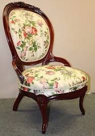 Antique Updated Victorian Floral Carved Solid Mahogany Balloon Back Parlor Chair Antique Chairs Chair Parlor Chair