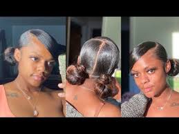 Swoop Ponytail With Two Low Buns Youtube Hair Ponytail Styles Natural Hair Styles Easy Sleek Ponytail Hairstyles