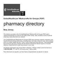 Do not dial a 1 before the 877. Pharmacy Directory Unitedhealthcare Medicarerx For Groups Pdp