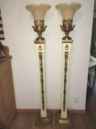 Http Www Ebay Com Itm Pair Of Antique C1930s Brass Torchiere Funeral Floor Lamps W Orig Carmel Shades 152630199166 Hash Item23 Floor Lamp Vintage Lamps Lamp