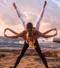 Cool Yoga Pic At The Beach Couples Yoga Poses Couples Yoga Yoga Photos