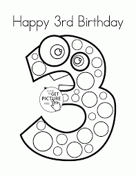 Happy 3rd birthday coloring page print. Happy 3rd Birthday Number Coloring Page For Kids Holiday Coloring Pages Printables Free Birthday Coloring Pages Happy Birthday Coloring Pages Coloring Pages