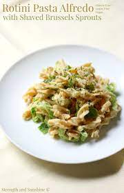 Rotini Pasta Alfredo With Shaved Brussels Sprouts Recipe Recipes Vegetarian Recipes Rotini Pasta