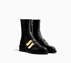 Black And Gold Motorcycle Boots Ankle Boot Dior Black Calfskin Leather Boots Black Boots Women Leather Ankle Boots