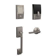Schlage Century Encode Smart Wifi Door Lock With Alarm And Latitude Lever Handleset In Satin Nickel Fe489cen619lat The Home Depot In 2020 Wifi Door Lock Smart Door Locks Schlage