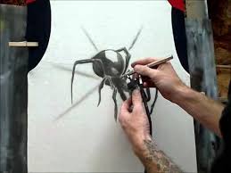 Amazing 3d Spider Black Widow Youtube Air Brush Painting Airbrush Designs Airbrush Art
