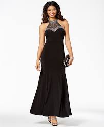 Magnified Say Yes To The Prom Juniors Embellished Halter Gown Created For Macy S I Short Strapless Prom Dresses Little Black Dress Perfect Little Black Dress
