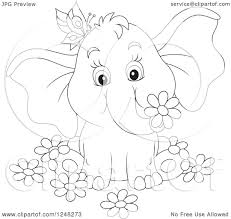 Check spelling or type a new query. Clipart Of A Black And White Cute Elephant With A Butterfly And Flowers Royalty Free Vector Illustration By Alex Bannykh 1248273