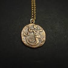 Merman Triton Coin Necklace Son Of Poseidon Necklace Etsy Coin Necklace Bronze Coin Handmade Charms