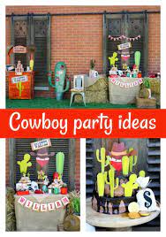 We've got toy story woody cardboard cutouts, fancy dress costumes for the whole family, personalised cowboy products and even western backdrops to decorate an entire venue. Wild West Cowboy Themed Birthday Party Pretty My Party
