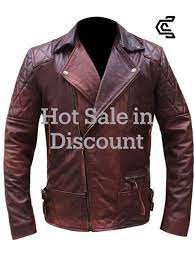 Authentic Brownish Red Leather Jacket Men Vintage Biker Jacket Red Leather Jacket Men Leather Jacket Outfit Men Leather Jacket Men
