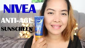 Moisturising face sunscreen, ideal for everyday use. Nivea Sun Anti Age Protection Face Suncream High Sfp 50 Review Emmas Veelog Youtube