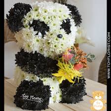 Maybe you would like to learn more about one of these? Panda Made Of Fresh Flowers Toy Florist Www Toyflorist Com Animal Flower Arrangements Flower Sculptures Flower Designs