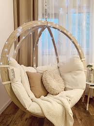 The chair is attached from the top with the brass chain attached. Hanging Chair Indoor Pasteurinstituteindia Com