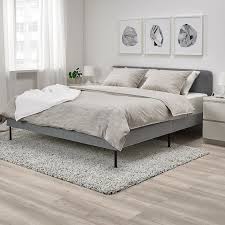 Slattum Upholstered Bed Frame Knisa Light Grey Ikea Upholstered Beds Bed Frame Upholstered Bed Frame