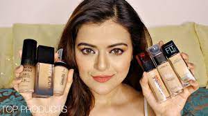 Top 6 Foundations For Indian Skin With Prices Maybelline Loreal Huda Beauty More Review Youtube