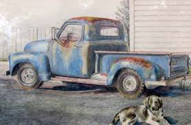 Monster pick up truck pencil drawing in time lapse. Colored Pencil Drawing Class