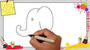 Elefant Zeichnen 3 Schritt Fur Schritt Fur Anfanger Kinder Zeichnen Lernen Tutorial Youtube