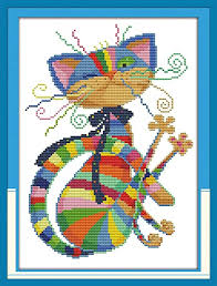 Free patterns / free patterns / free cross stitch patterns. Amazon Com Stamped Cross Stitch Kits 11ct 13x17 Inch Needlepoint Kits For Beginners Easy Patterns Embroidery For Girls Crafts Dmc Printed Cross Stitch Supplies Needlework Seven Color Cat