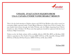 Air India Vande Bharat Mission Flights Online Booking On June 8 For Us Canada Origin Flights Live From A Lounge